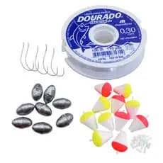 Kit pesca c/ Chumbinho n2 + Boia 3 e 4 +Anzol n6 + Linha 0,30 Recreação ao ar livre Pescaria Peixe Diversão Lazer