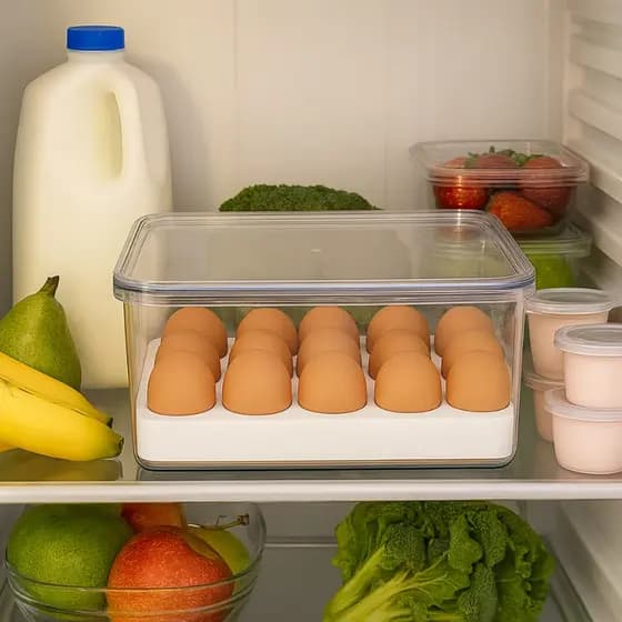 Organizador Porta Ovos Para Geladeira Com Tampa Até 30 Ovos