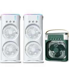 Kit 3 Ventilador Portátil Climatizador e Umidificador De Qualquer Ambiente