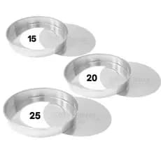 Kit Formas Redondas Removível Fundo Falso Bolos 15x5 20x5 25x5 Alumínio Confeitaria Cozinha