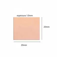 Chapa de Cobre Dissipador De Calor 20mm X 20mm X 1.0mm - UNIDADE