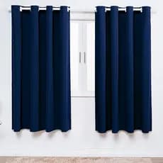 Cortina Azul Marinho com Ilhós Para Quarto 1,50 Bebe Menino Infantil
