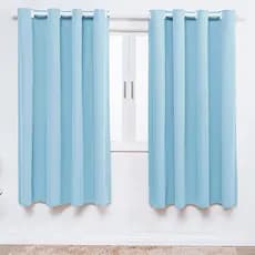 Cortina Azul Claro com Ilhós Para Quarto 1,50 Bebe Menino Infantil