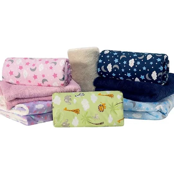 Mantinha Sherpa Bebê Estampada Algodão