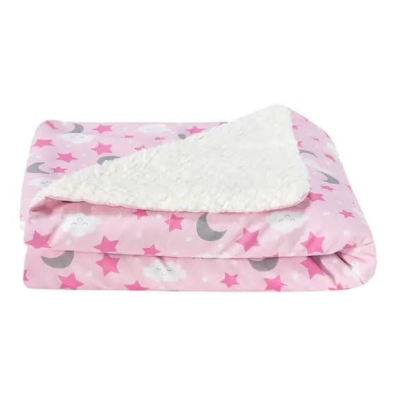 Manta de Bebê Sherpa 100% Algodão Estampada Para Menino e Menina