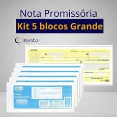 Nota Promissória Amarela Kit 5 blocos Grande Tilibra Ideal para Organização Financeira Crediário