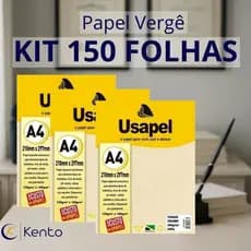 Kit 150 folhas Papel Vergê Palha A4 180g para Certificado Convites Tags Ilustrações