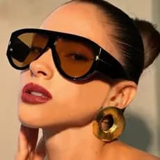 Óculos De Sol Para Mulheres aviador redondo feminino Moldura Com Estilo Moda