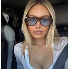 Oculos feminino lente azuis moda blogueira fashion