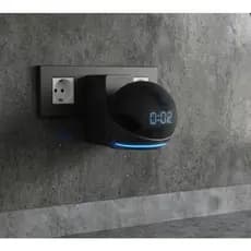 Suporte de Parede para Alexa Echo Dot 4 e 5 | Organizador Sem Fios | Fixação na Tomada