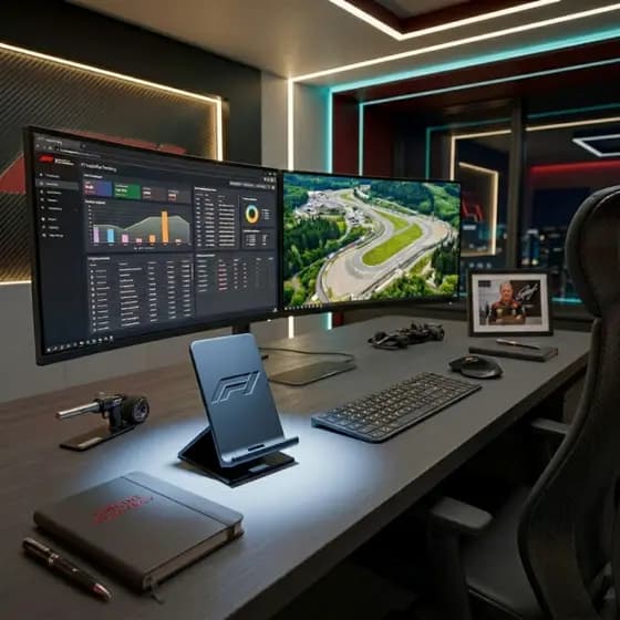 Suporte de Celular F1 – Estilo Corrida para Seu Setup