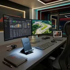 Suporte de Celular F1 – Estilo Corrida para Seu Setup