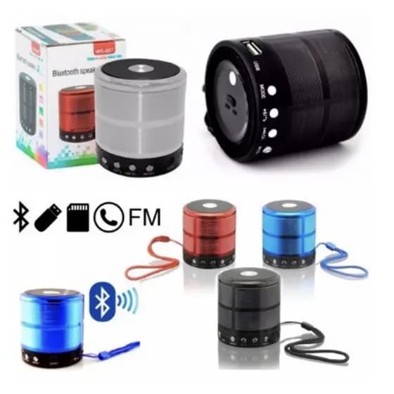 Caixa de Som Bluetooth Portátil Mini Speaker 887 Potente Grave Micro SD USB FM