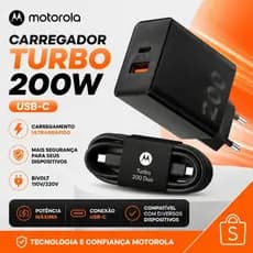 Carregador Motorola Turbo 200W USB-C - Velocidade Imbatível e Universalidade Garantida