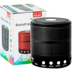 Mini Speaker WS-887: Som Portátil Bluetooth, Rádio FM, USB e Micro SD - Kit com 1/3/5 Unidades