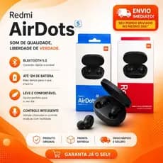 Redmi AirDots 2 Fone Bluetooth 5.0 Sem Fio C/ Borraachinha Bateria Longa