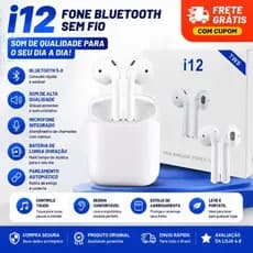 Fone Bluetooth I12 TWS 5.0 Sem Fio Touch Esporte Universal Microfone Case Carregamento