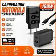 Carregador Motorola turbo ultra rápido 168W