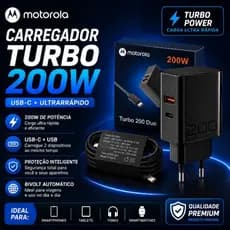Carregador Motorola TurboPower 200W USB-C