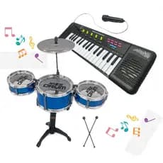Kit brinquedos musicais Bateria + Teclado promoção