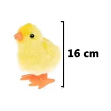 Pintinho De Brinquedo Tamanho grande 16cm de pelúcia de dar corda e pula