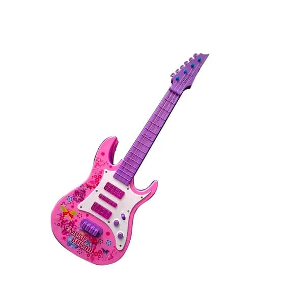Guitarra Musical Eletrica Star Rock Show Rosa Com luzes e Som Infantil