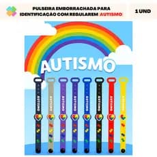 Pulseira Emborrachada para Identificação Com Regulagem (Autismo) - 1 Und