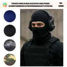 Touca Balaclava Ninja Proteção UV50+ Térmica Motoqueiro (Modelo Liso)