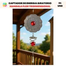 Captador De Energia Giratório Fengshui: Mandala Flor Tridimensional