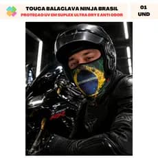 Touca Balaclava Ninja Brasil Proteçao Uv Em Suplex Ultra Dry E Anti Odor