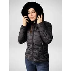 Jaqueta Casaco Blusa Feminina Bobojaco Puffer Peluciada Forrada Com Capuz Removível Macia Leve Confortável