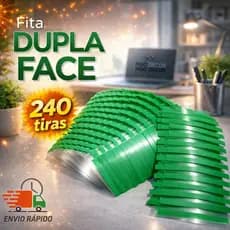 240 Tiras Fita Dupla Face Fracionada Fina Alta Fixação PVC Quadros Ripado MDF Pronta Entrega