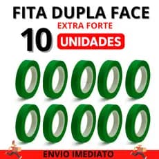 kit 10 Rolos Fita dupla face 09mmX1m Extra Forte Para Placas PVC Cabeceira Quadros Ripado