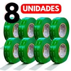 8 Fitas Dupla Face Acrílica Transparente Rolos 12mm x 2m Fixa Tudo Extra Forte