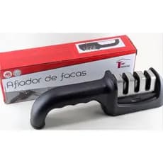 Afiador Amolador De Faca Cabo Plastico Preto 21,5x4,5cm