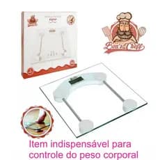 Balanca de Piso Digital Vidro Quadrada Bons Cheff 180kg 30cm