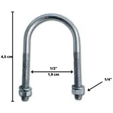 Abraçadeira Tipo U Vergalhão 1/2 X 5/16 Com 10 Peças
