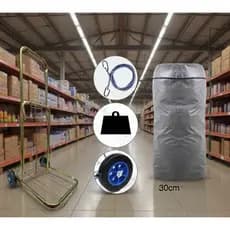 Carrinho Dobrável Roda Emborrachada Multiuso Jumbo Sacoleira Bolsa Lona Impermeável Extra Grande