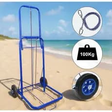 Carrinho Compacto e Dobrável c/ roda emborrachada para cargas até 100kg - Jumbo Azul