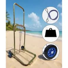Carrinho Dobrável Compacto Roda Borracha 6" p/ cargas até 100kg - Jumbão Dourado