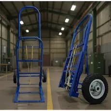 Carrinho de carga até 150kg Azul c/ alça e base dobráveis e roda pneumática