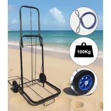 Carrinho Compacto e Dobrável c/ roda emborrachada para cargas até 100kg - Jumbo Preto