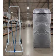 Carrinho Dobrável c/ roda emborrachada Multiuso Jumbo Sacoleira Bolsa Lona Impermeável Extra Grande