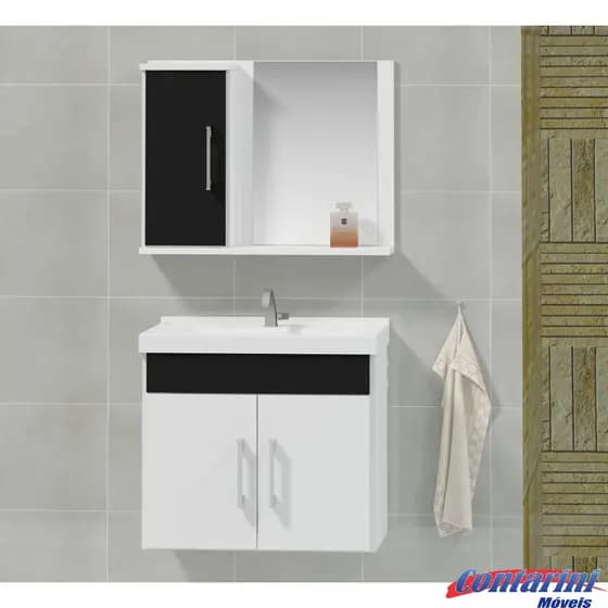 Conjunto Dubai Gabinete de banheiro com cuba e espelheira
