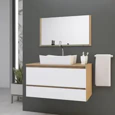 Conjunto Grecia MDF gabinete para banheiro 80cm com cuba e espelheira
