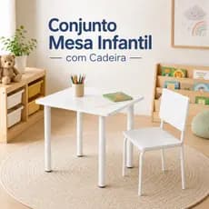 Conjunto Mesa Infantil com Cadeira – Ideal para Desenho, Leitura e Brincadeiras
