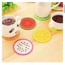 Kit C/4 Porta Copos Formato De Fruta Suporte Descanso Mesa