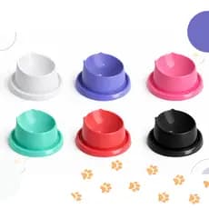 Comedouro Ergonômico Elevado para Gatos Anti-Formiga Corretor de Postura Premium Ração Água