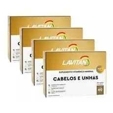 KIT 4X LAVITAN CABELOS E UNHAS 60 CÁPSULAS (240 Unidades)
