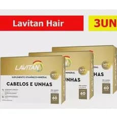 KIT 3 UNI LAVITAN CABELOS E UNHAS 60 COMP CADA (180 Uni)